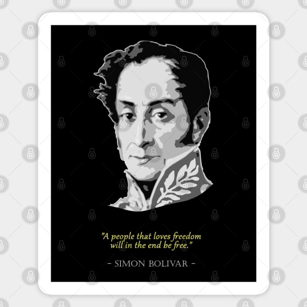 Simon Bolivar Quote Sticker by Nerd_art